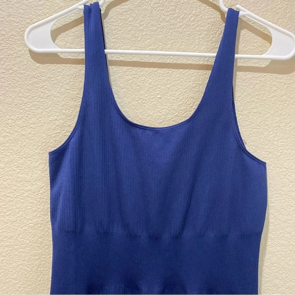 BALANCE ATHLETICA Linear Navy Blue Ribbed Tank Dress Size Medium Athletic - Picture 4 of 6